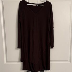 NWOT Soft Surroundings Brown Asymmetrical Sweater Dress